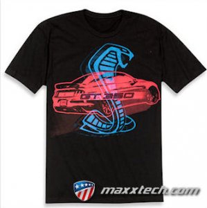Black Ford Shelby GT350 S550 Snake Cotton T-Shirt in Size XL