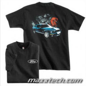 Black Ford Shelby GT500 S197 Cotton T-Shirt in Size XL
