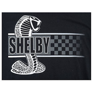 Schwarzes Shelby Snake Checkered Stripe T-Shirt Baumwolle in Größe XL Schwarzes Shelby Snake Checkered Stripe T-Shirt Baumwolle in Größe XL