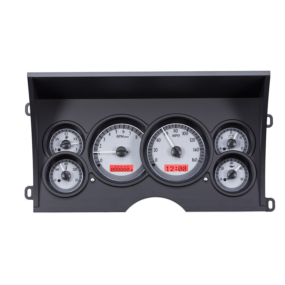 Tachoeinheit KM/H Analog (Silber/Rot) 88-94 GM Trucks