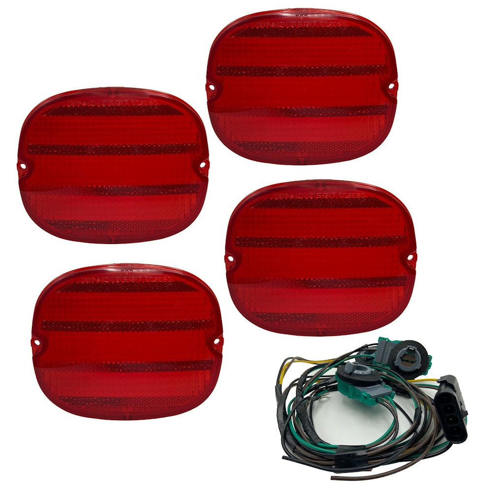 Tail Light Lenses with Harness (4x) 90-95 Chevy Corvette ZR1