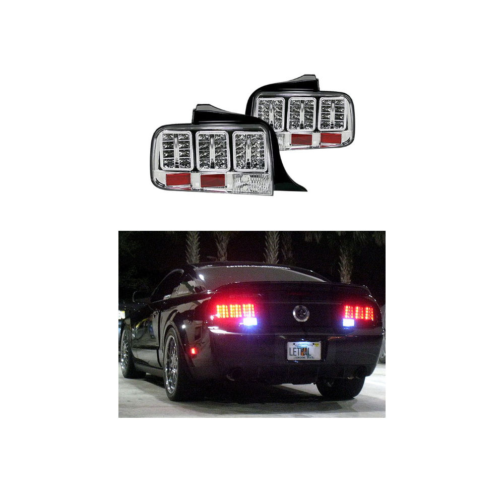 Taillights LED Chrome (clear) 05-09 Ford Mustang