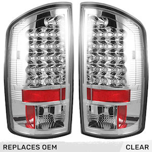 Recon LED Tail Lights (Chrome) for 2007-2008 Dodge RAM