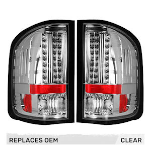 Recon LED Tail Lights Chrome for 07-13 Chevy Silverado