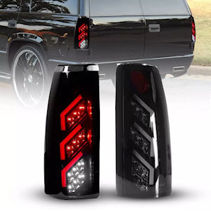 Used Winjet Black LED Tail Lights 1988-99 GM Trucks/SUV