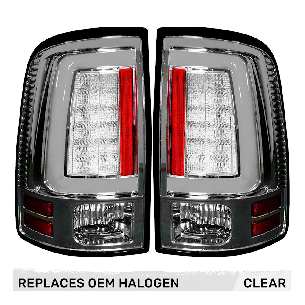 Taillights OLED Chrome (clear) 09-18 Dodge RAM Trucks