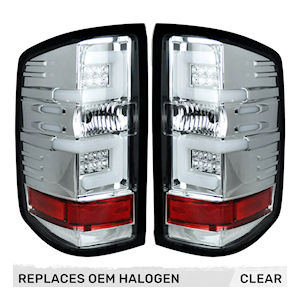 Recon OLED Tail Lights Chrome for 14-18 Chevy Silverado