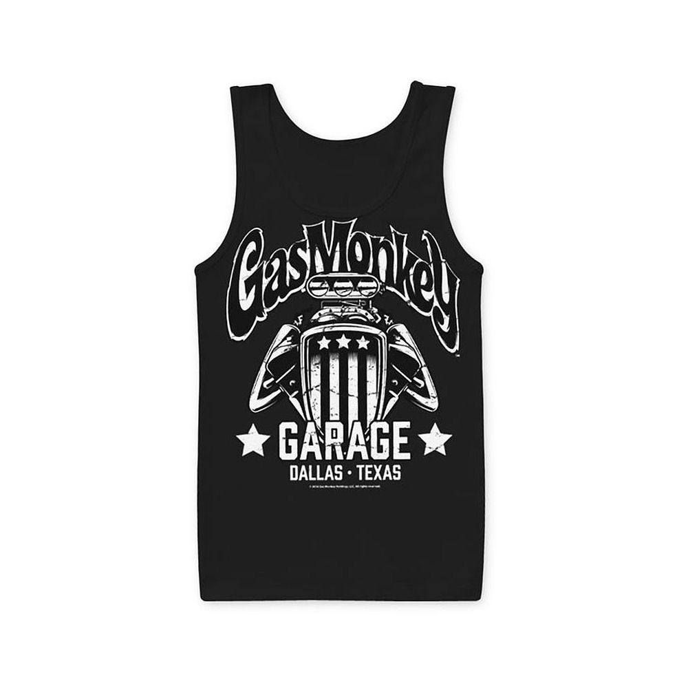 Schwarzes Gas Monkey Garage Tank Top Shirt aus Baumwolle in Größe XL