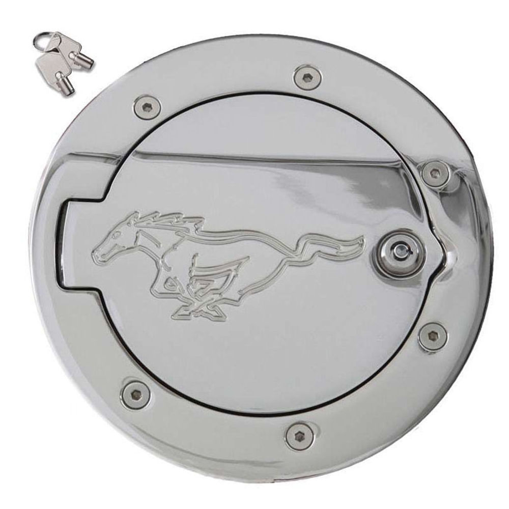 Tankklappe Aluminium Pony (Chrom) 10-14 Ford Mustang