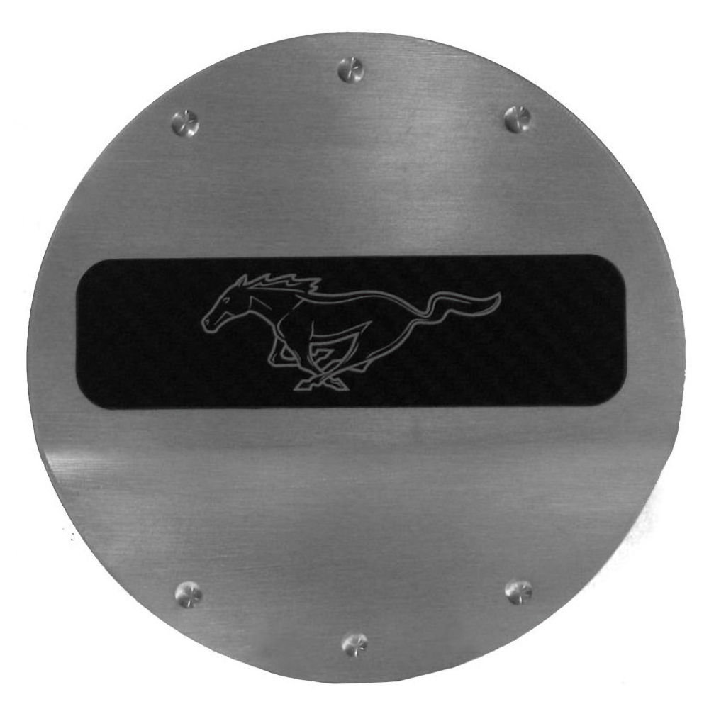 Tankklappe Aluminium Pony (geb�rstet) 15-23 Ford Mustang