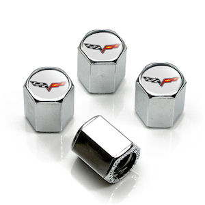 Logo Caps Tire Valve Stem Caps for 2005-13 Corvette C6