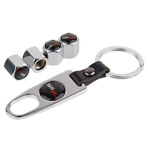 Tire Valve Stem Caps+Key Fob (Chrome) for Chevrolet SSR