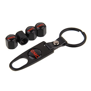 Tire Valve Stem Caps with Key Fob for GMC Sierra/Yukon