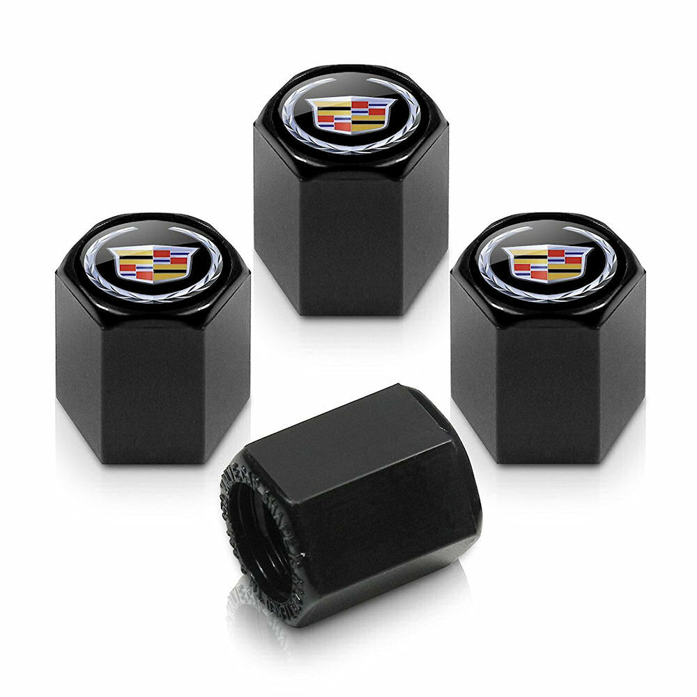 Tire Valve Stem Caps (black) 02-14 Cadillac
