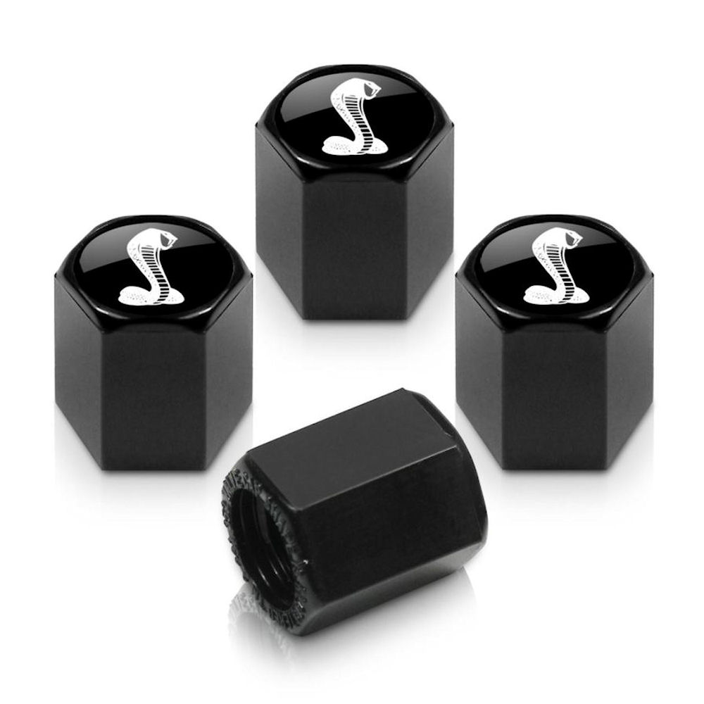 Tire Valve Stem Caps (black) 07-22 Shelby GT500