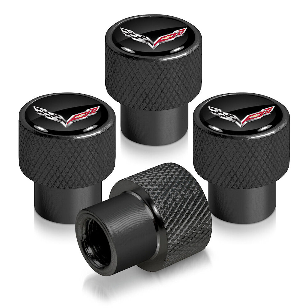 Tire Valve Stem Caps (black) 14-19 Corvette C7