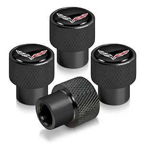 Black Tire Valve Stem Caps for 14-19 Chevy Corvette C7