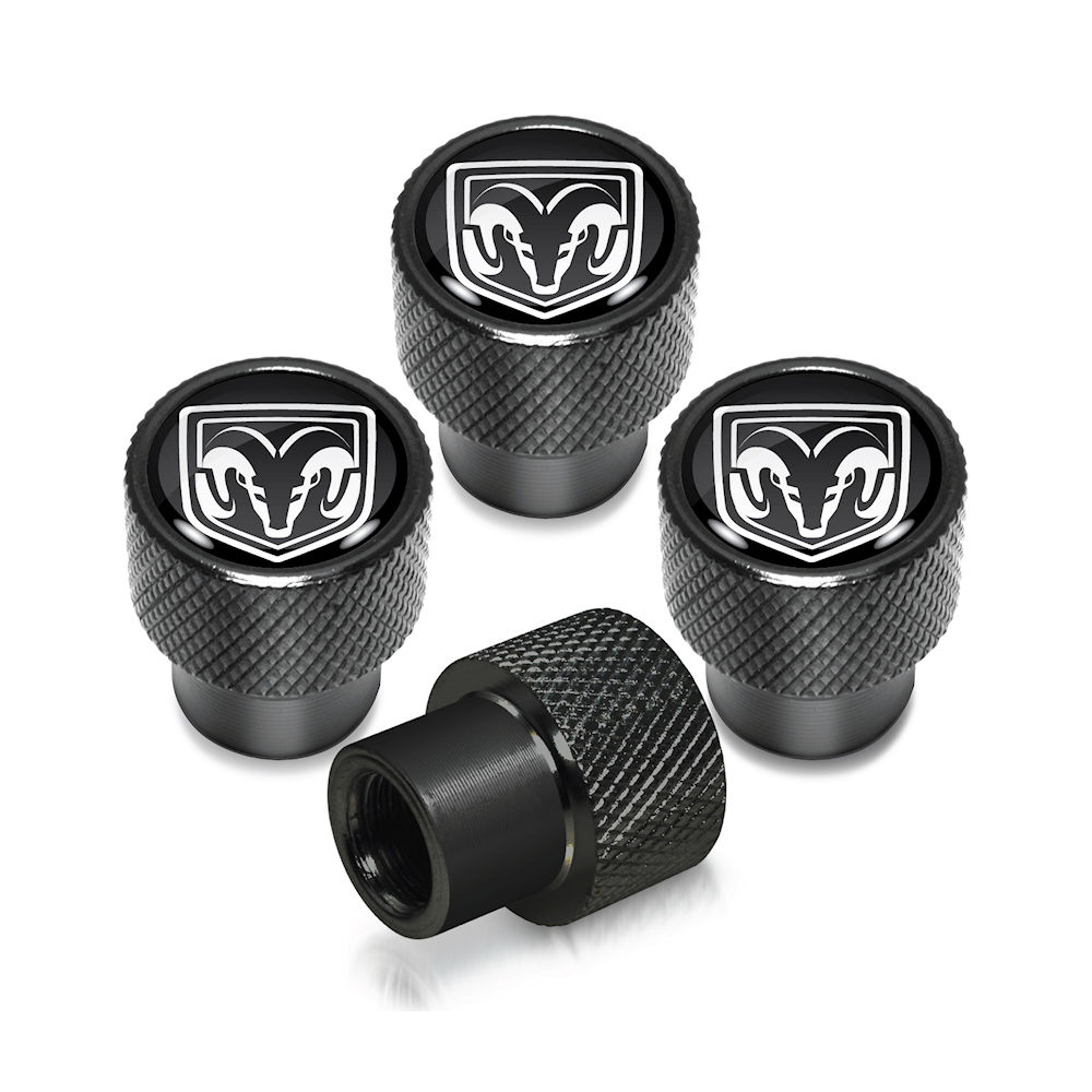 Black Tire Valve Stem Caps for 9418 Dodge RAM
