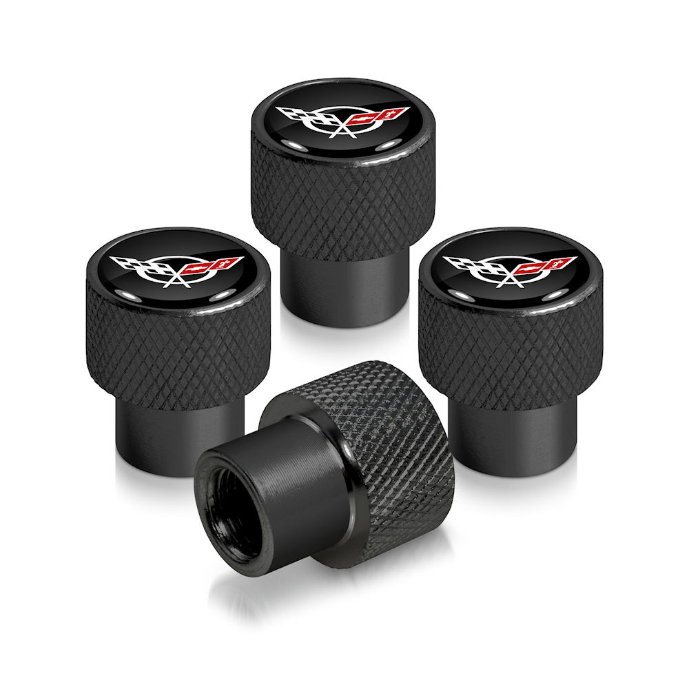Tire Valve Stem Caps (black) 97-04 Corvette C5