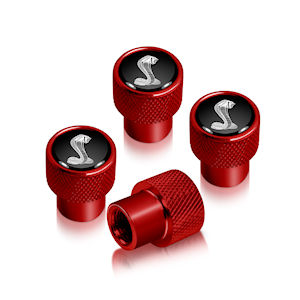 Red Tire Valve Stem Caps for 2007-22 Shelby GT350/GT500
