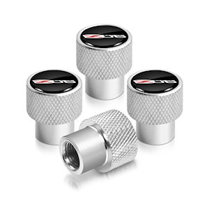 Silver Tire Valve Stem Caps (06-13 Chevy Corvette Z06)
