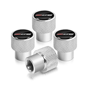 Silver Tire Valve Stem Caps (15-19 Chevy Corvette Z06)