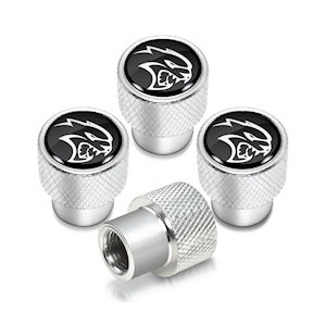 Silver Tire Valve Stem Caps for 15-24 Dodge SRT Hellcat