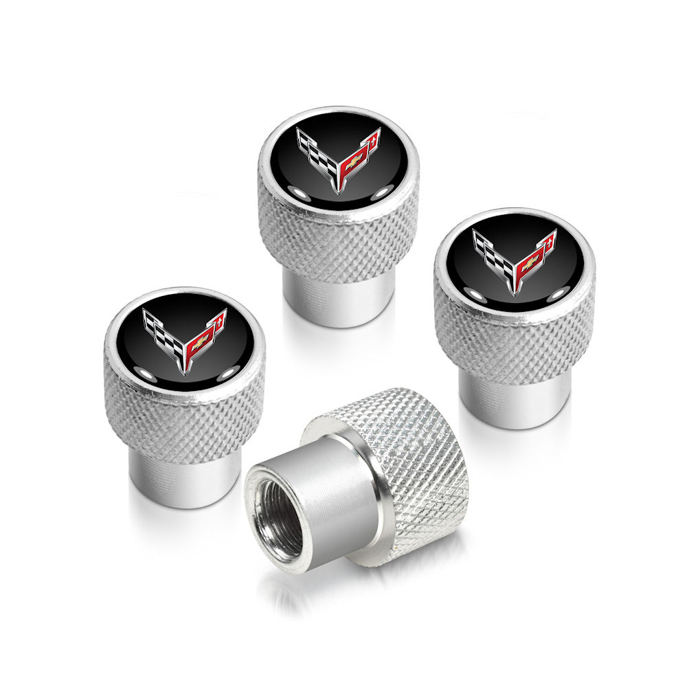 Tire Valve Stem Caps (silver) 20-25 Corvette C8