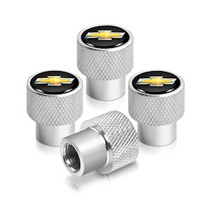 Silver Bowtie Tire Valve Stem Caps for Chevy vehicles