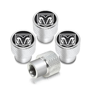 Silver Tire Valve Stem Caps for 94-18 Dodge RAM