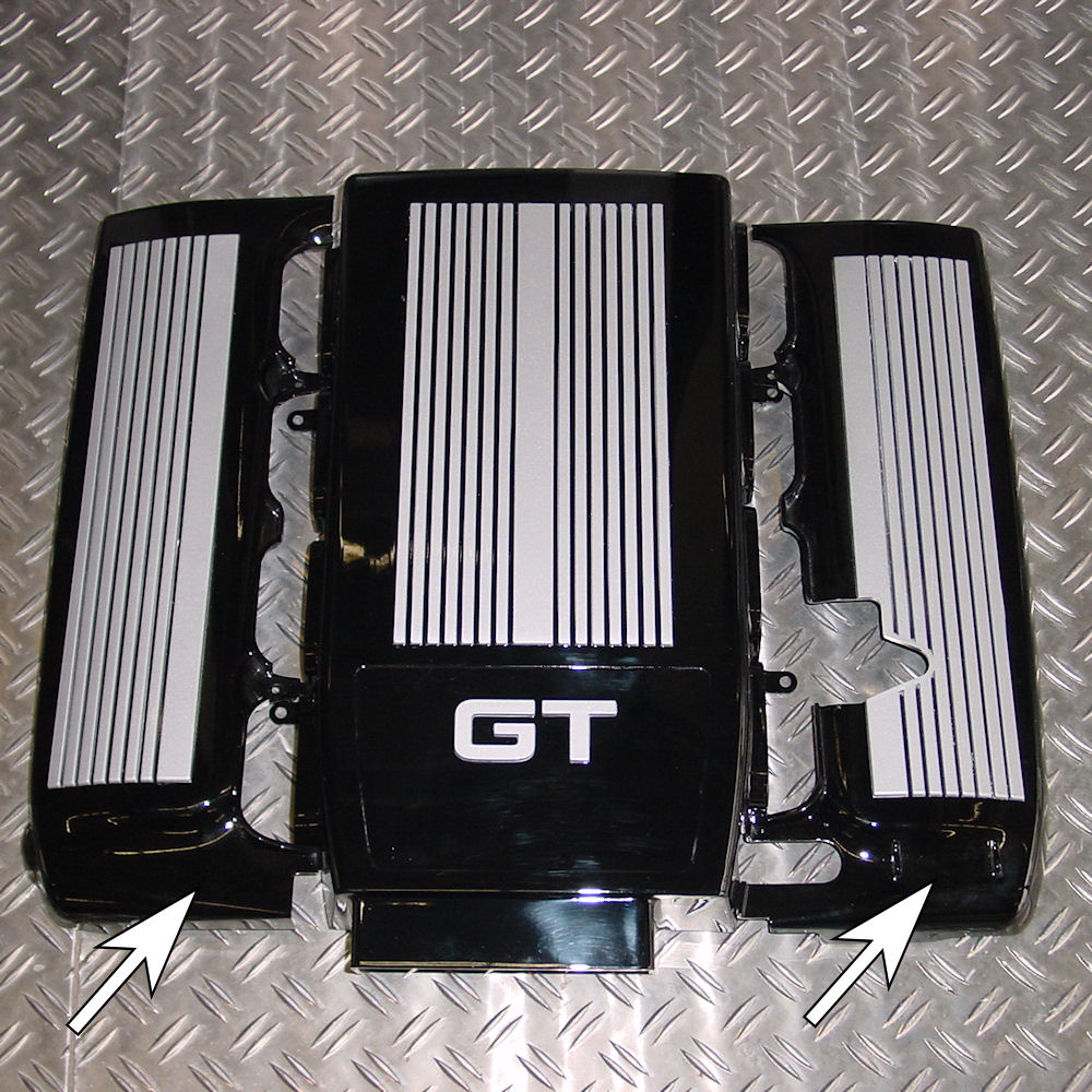 Ventildeckel-Covers (Black/Silver) 05-10 Ford Mustang GT
