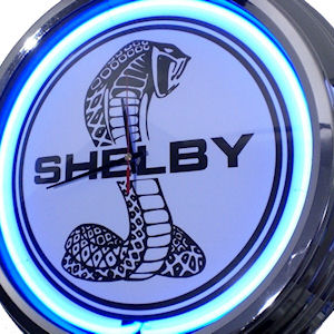 Beleuchtete Neon-Wanduhr mit Shelby Cobra Logo 44cm Dur Beleuchtete Neon-Wanduhr mit Shelby Cobra Logo 44cm Dur