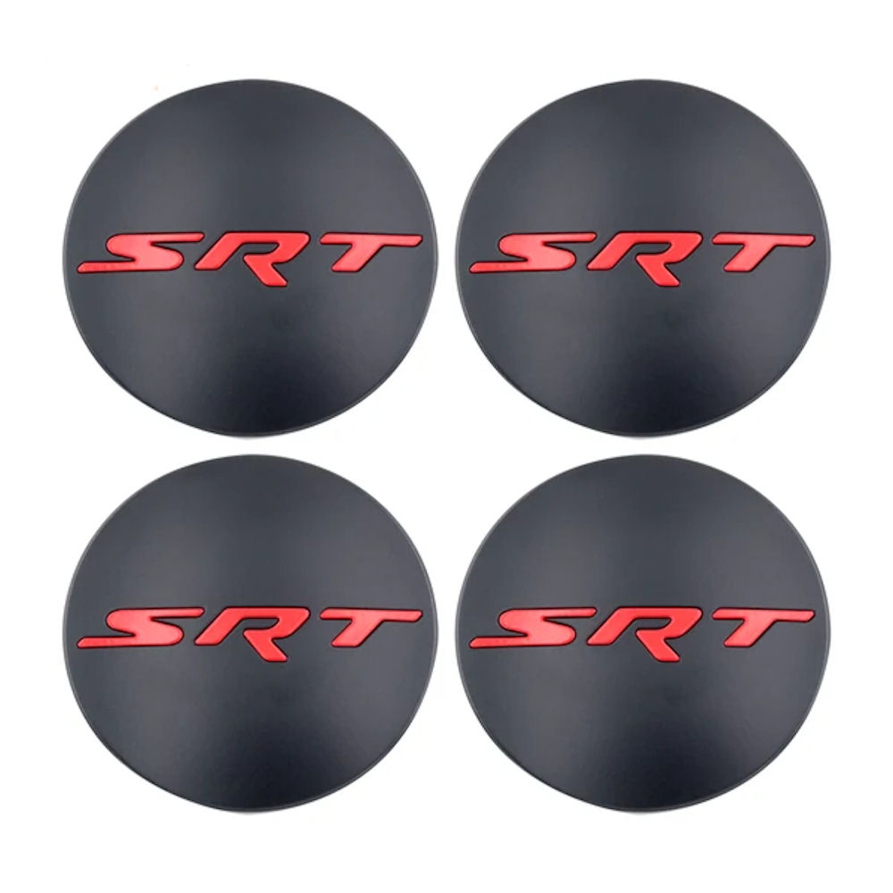 Wheel Center Cap 4x (Matte Black/Red) 04-21 Dodge SRT