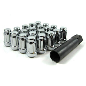 20x Tuner Style Lug Nuts 1/2 inch 6-Spline Chrome 19mm
