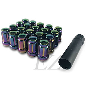 20x Tuner Style Lug Nuts 1/2 inch 6-Spline (Neochrome)