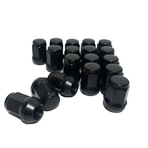 20x Black Wheel Lug Nut M14x1.5mm 3/4 Bulge Acorn 35mm