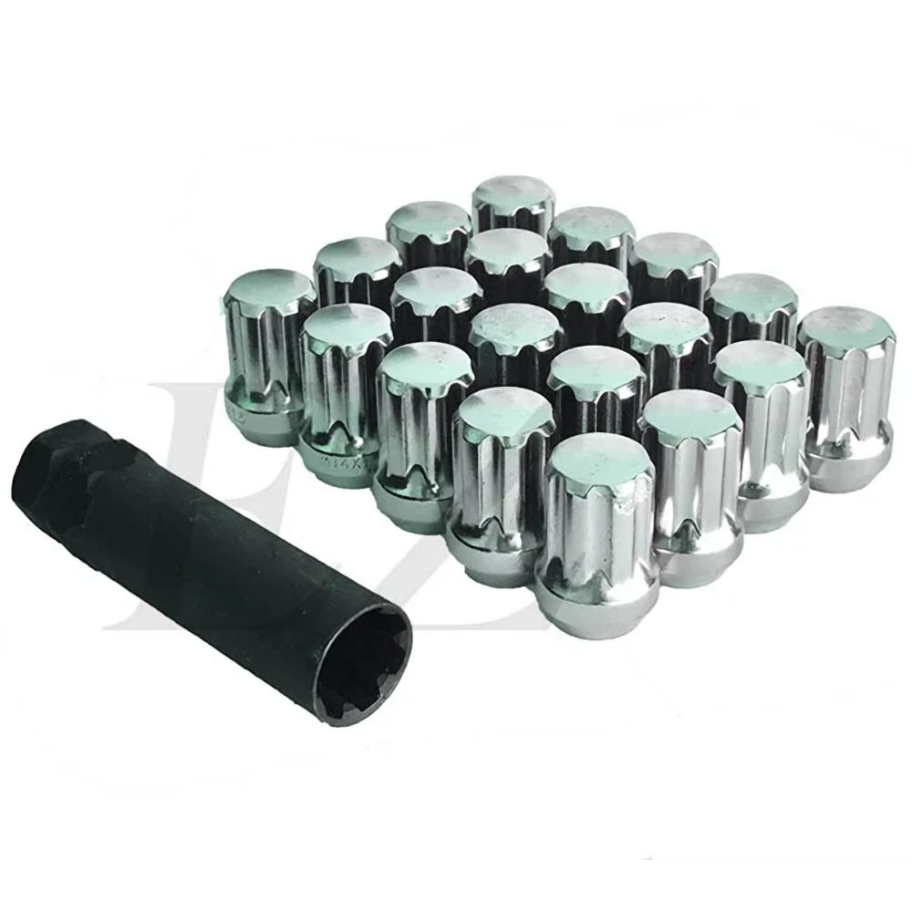 Wheel Lug Nuts 14x1.5 Spline 3/4 20x (Chrome) 35mm